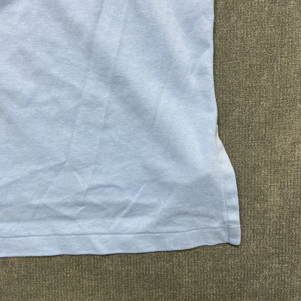 VTG Polo Ralph Lauren Polo Shirt Mens Medium Blue Cotton Hi Low Hem Pony